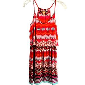 Takara Women's Dress Medium M Orange Sleeveless Orange Sun Misses Size 8 10